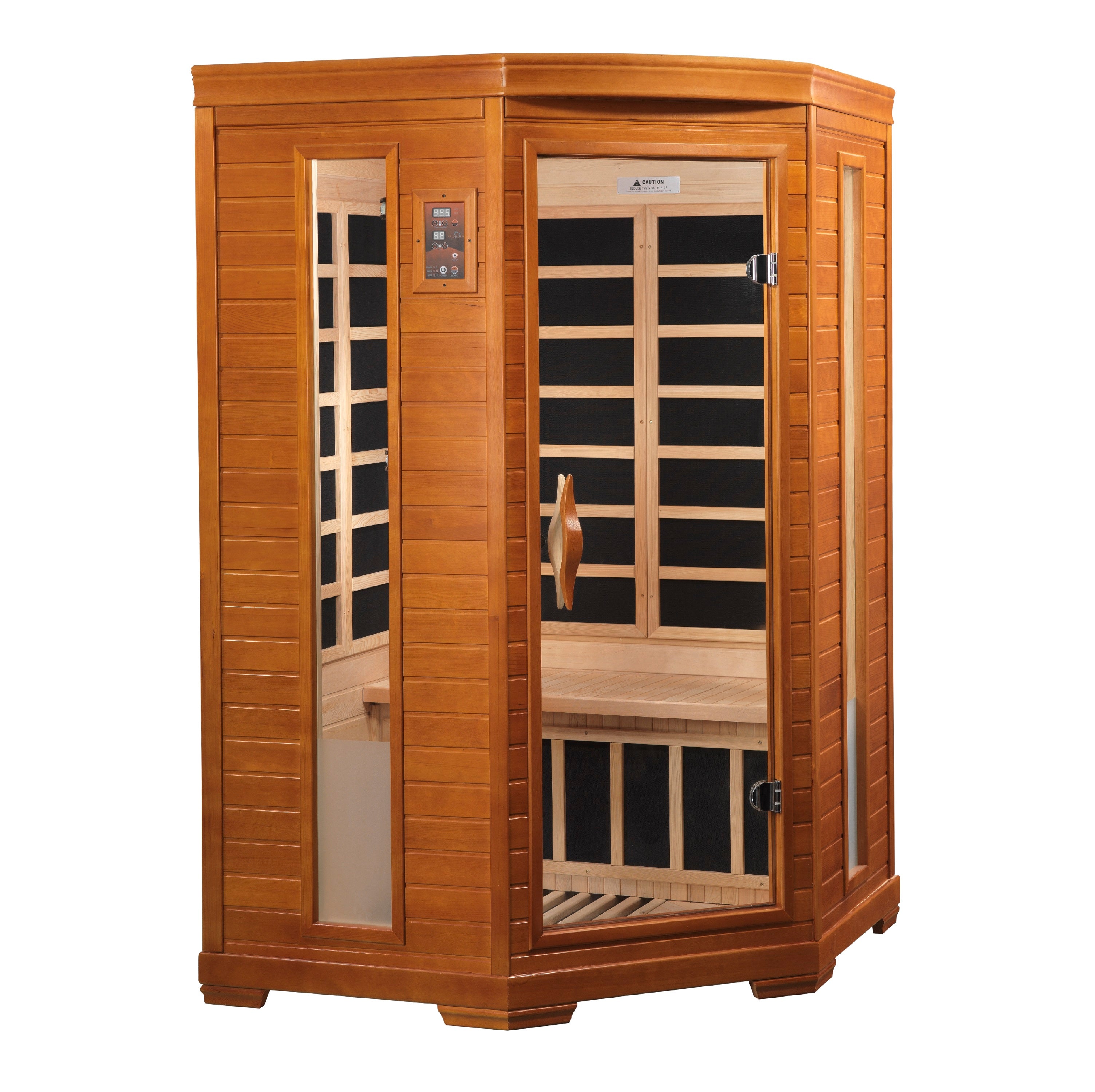 Dynamic Heming 2-Person Corner Low EMF FAR Infrared Sauna – Canadian Hemlock Indoor Home Sauna