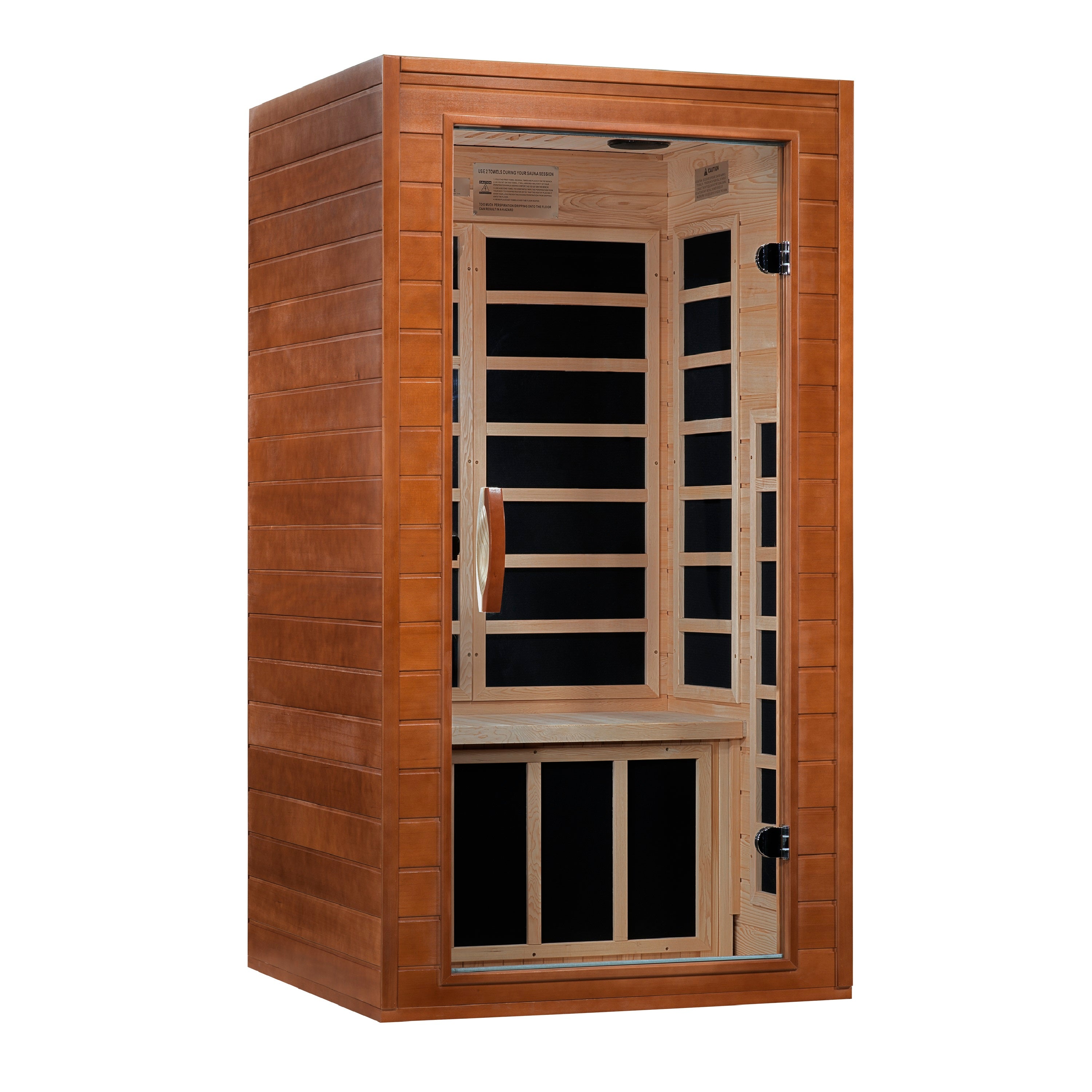 Dynamic Avila 1–2 Person Low EMF FAR Infrared Indoor Home Sauna – Canadian Hemlock Wood