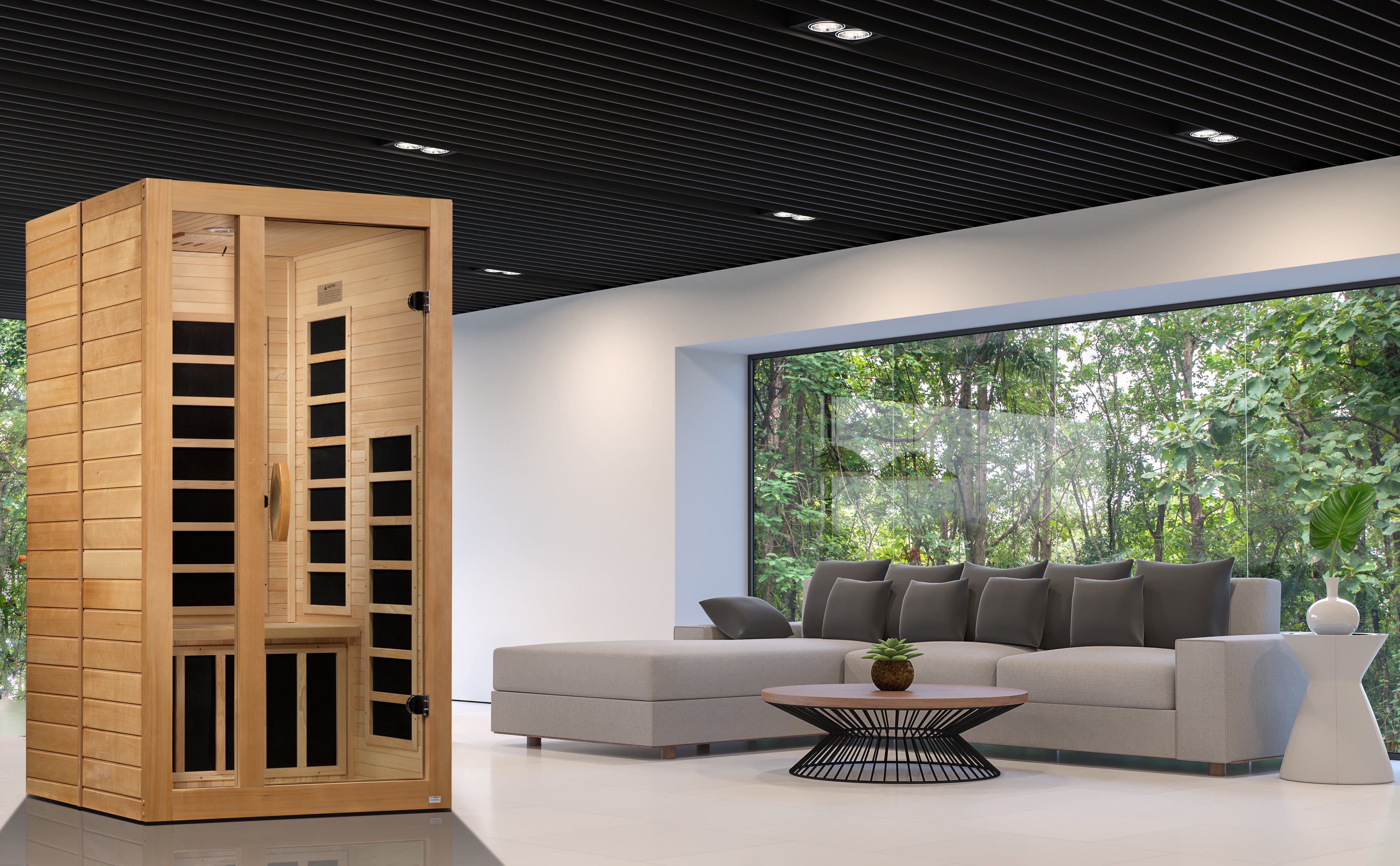 Dynamic Gracia 1–2 Person Low EMF FAR Infrared Sauna in Canadian Hemlock (DYN-6119-01)