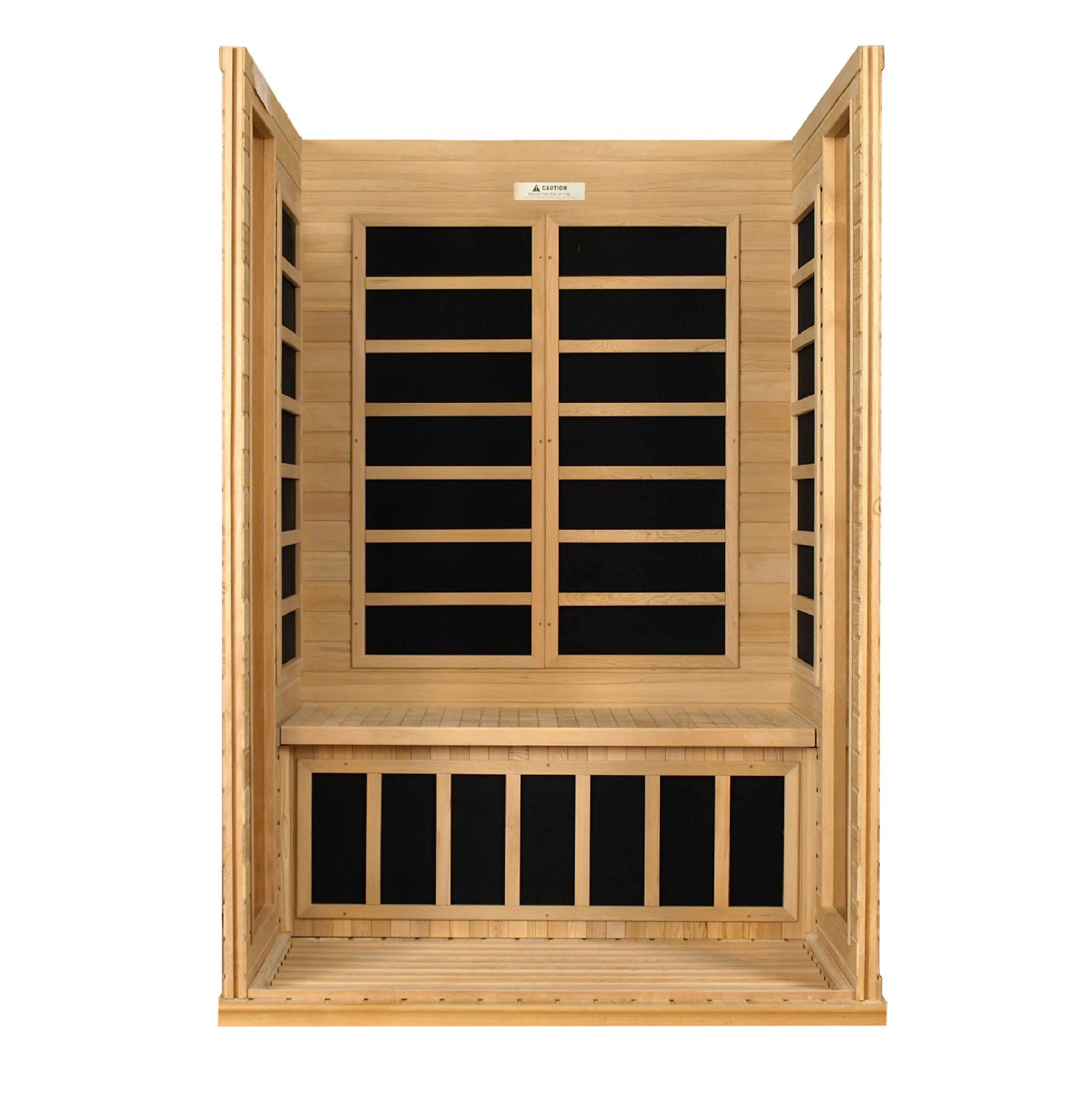Dynamic Versailles 2-Person Low EMF FAR Infrared Sauna in Canadian Hemlock Wood | DYN-6202-03