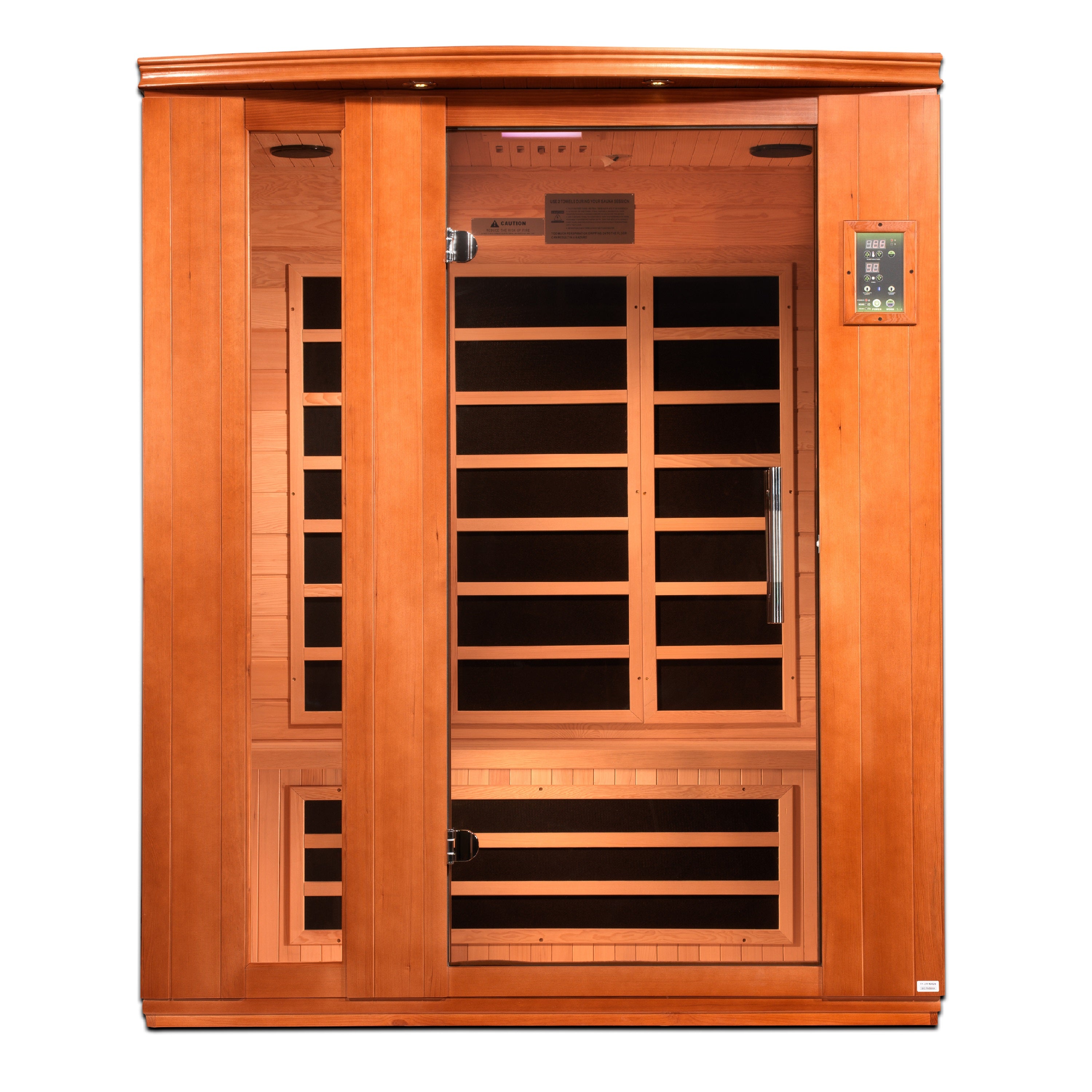 Dynamic Saunas Lugano 3-Person Low EMF FAR Infrared Sauna – Canadian Hemlock Indoor Home Sauna
