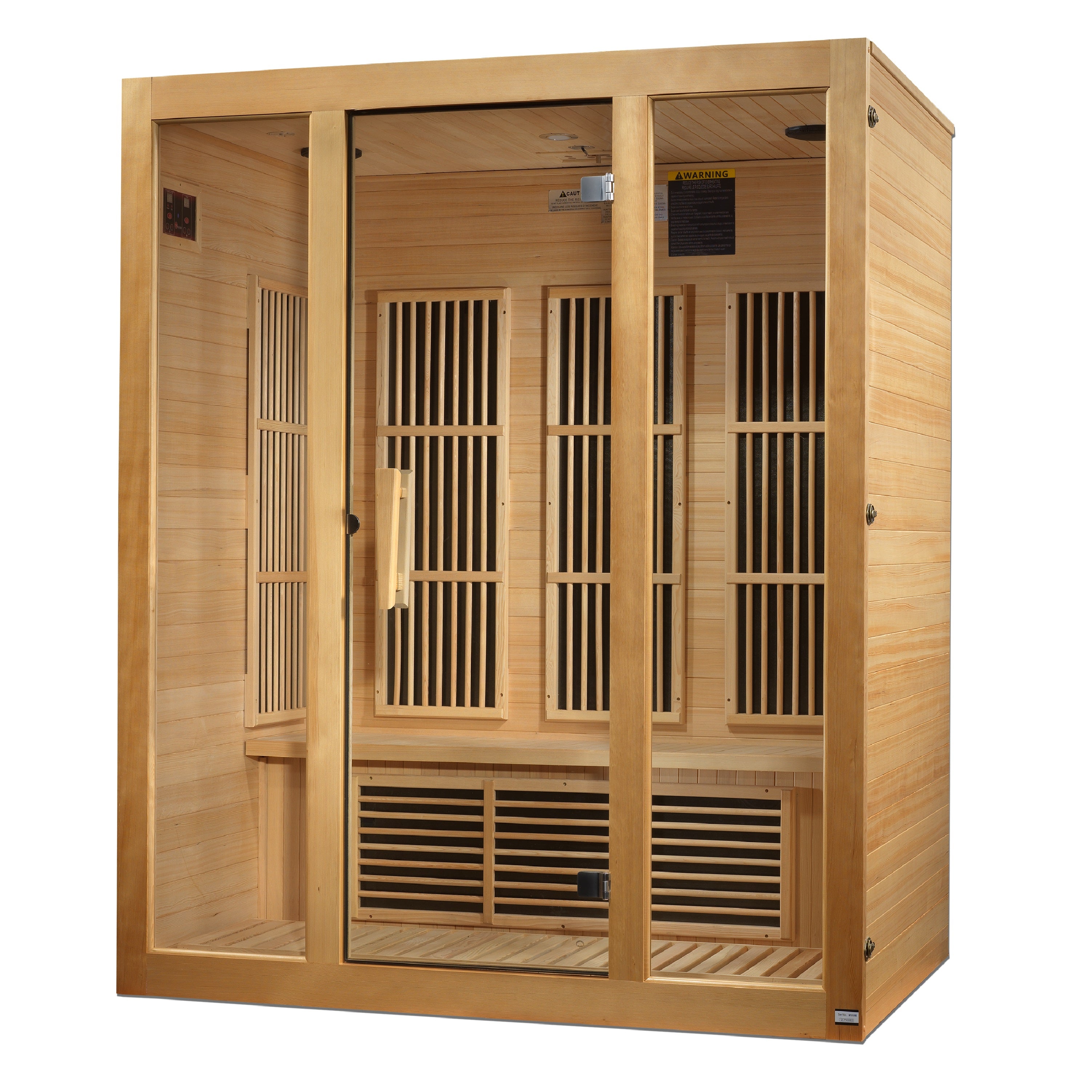 Maxxus Bellevue 3 Person Low EMF FAR Infrared Sauna – Canadian Hemlock Indoor Home Sauna (MX-J306-01)