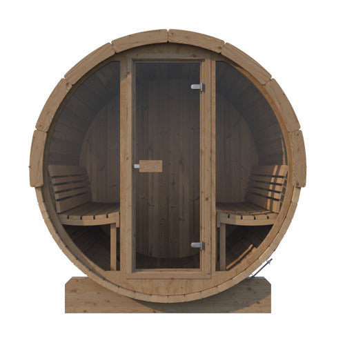 SaunaLife 6-Person E8 ERGO Sauna Barrel Glass Front