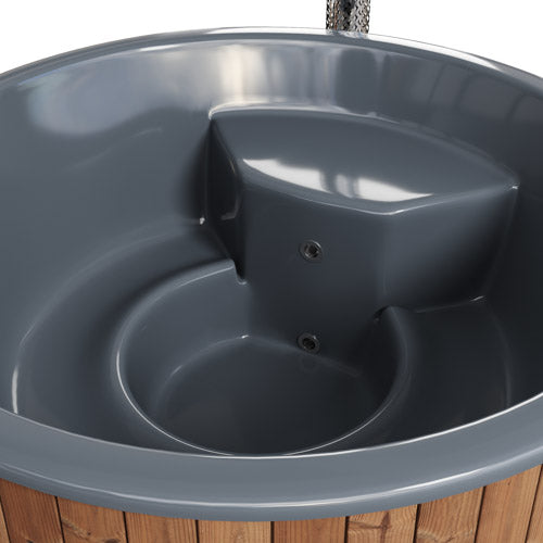 SaunaLife Soak Series Model S6N Home Wood-Burning Hot Tub, Natural, Up to 7 Persons