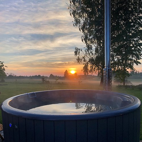 SaunaLife Soak Series Model S4N Home Wood-Burning Hot Tub, Natural, Up to 6 Persons