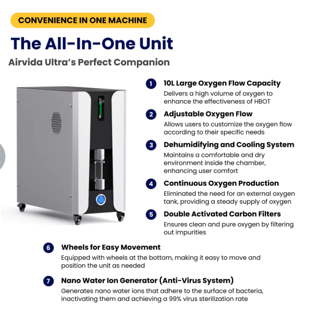 Airvida Elite 1.3-2.0 ATA Hard Shell Sitting Hyperbaric Chamber