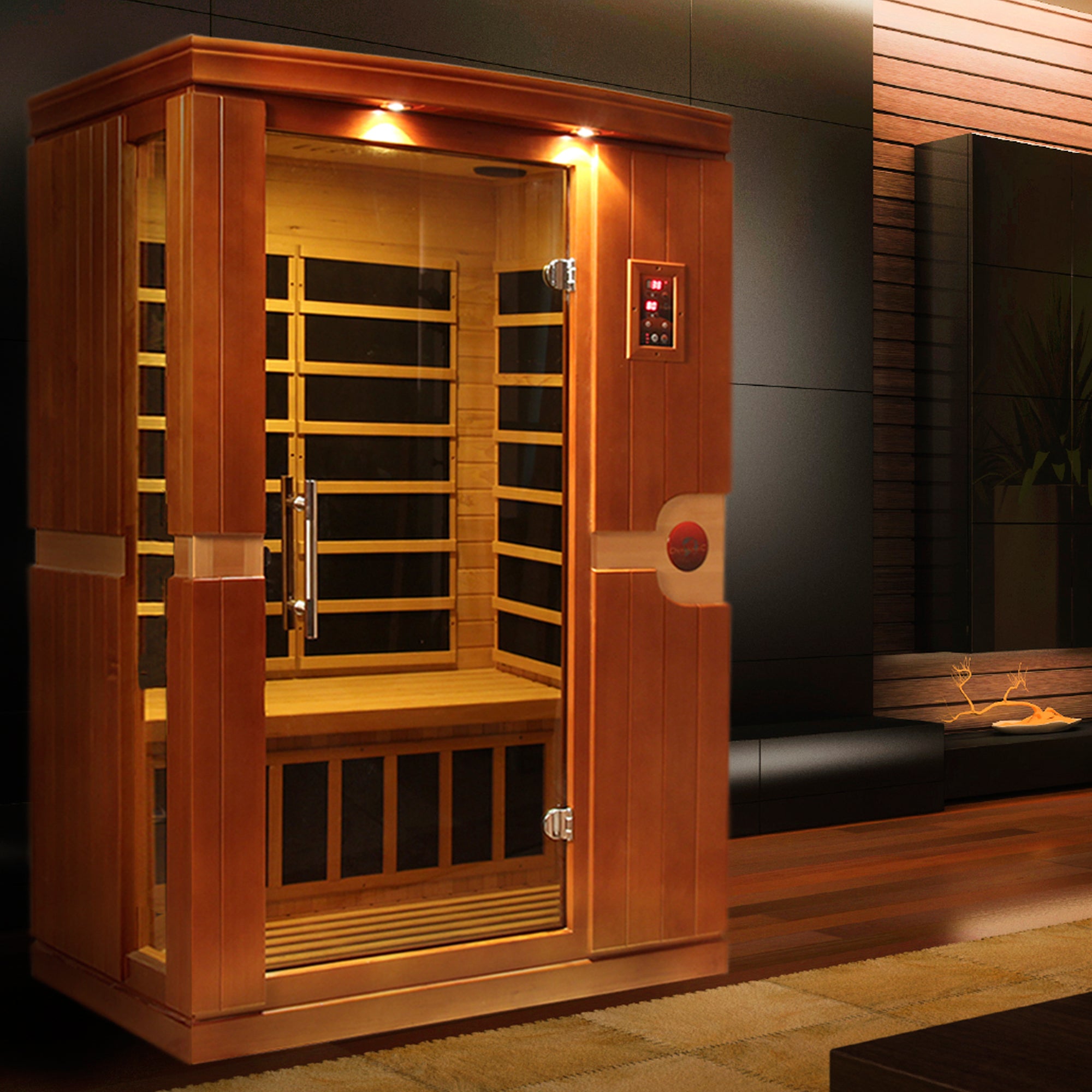 Dynamic Saunas Venice 2-Person FAR Infrared Sauna with Low EMF Carbon Heating – Canadian Hemlock