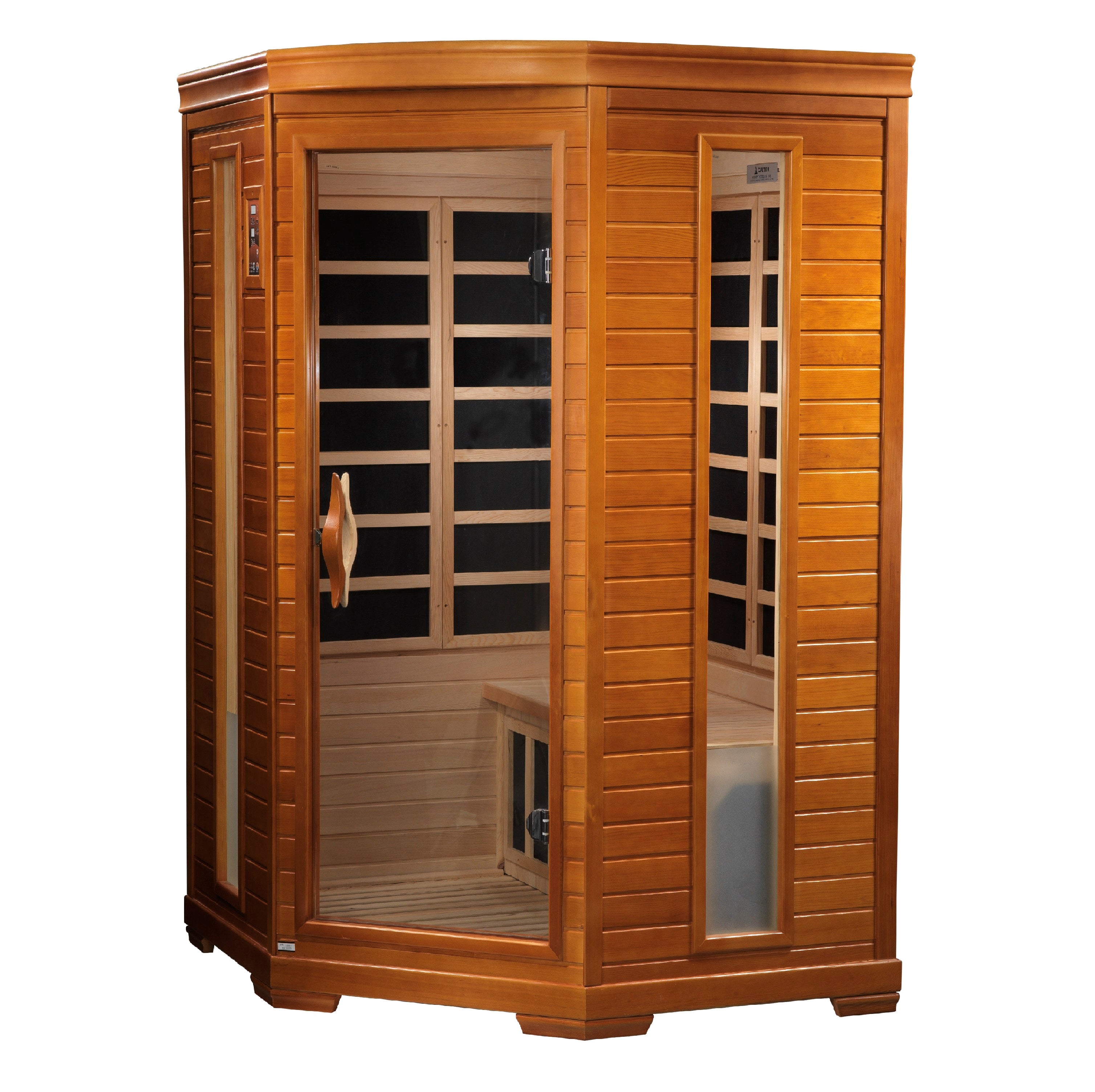 Dynamic Heming 2-Person Corner Low EMF FAR Infrared Sauna – Canadian Hemlock Indoor Home Sauna