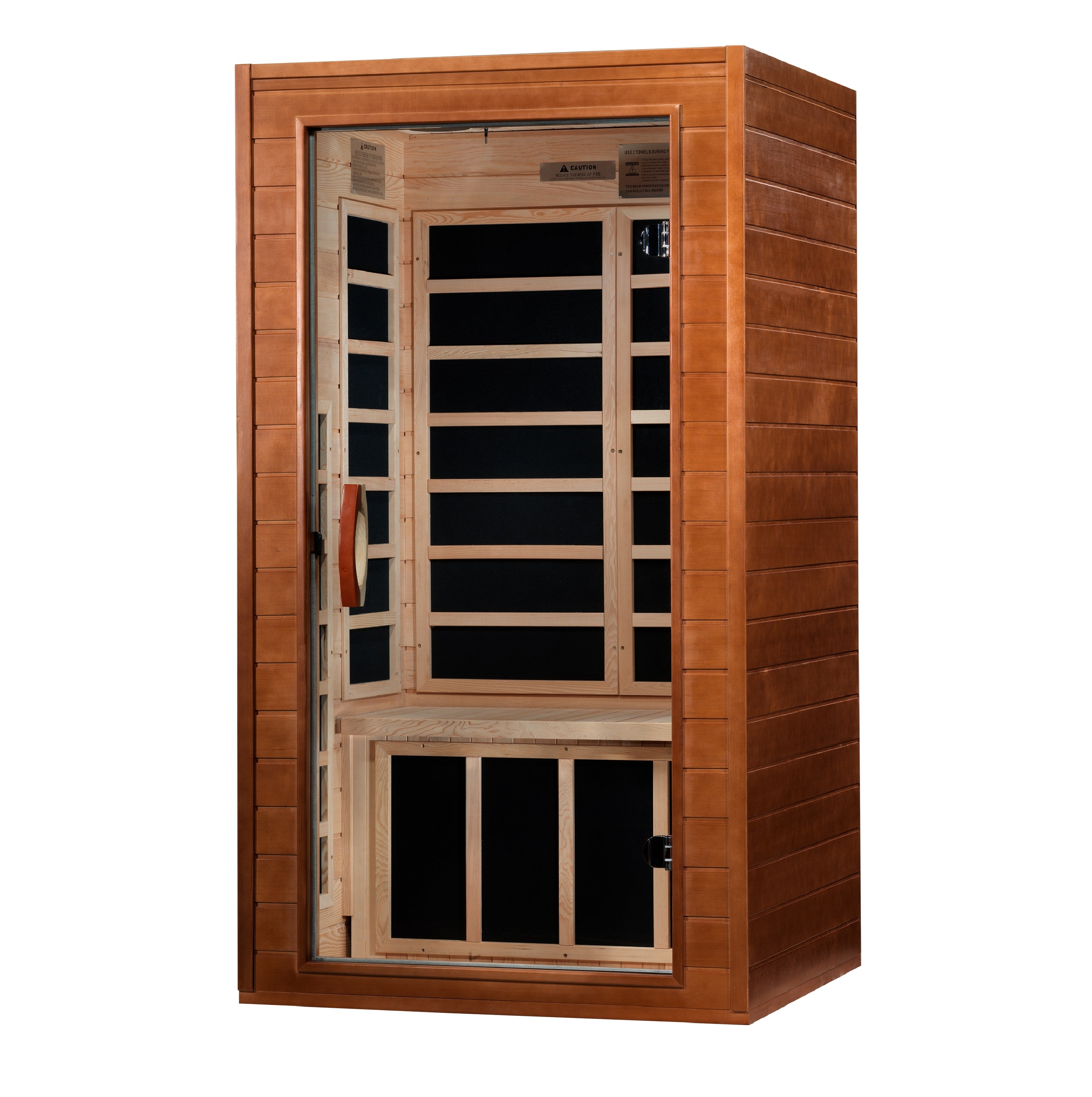 Dynamic Avila 1–2 Person Low EMF FAR Infrared Indoor Home Sauna – Canadian Hemlock Wood