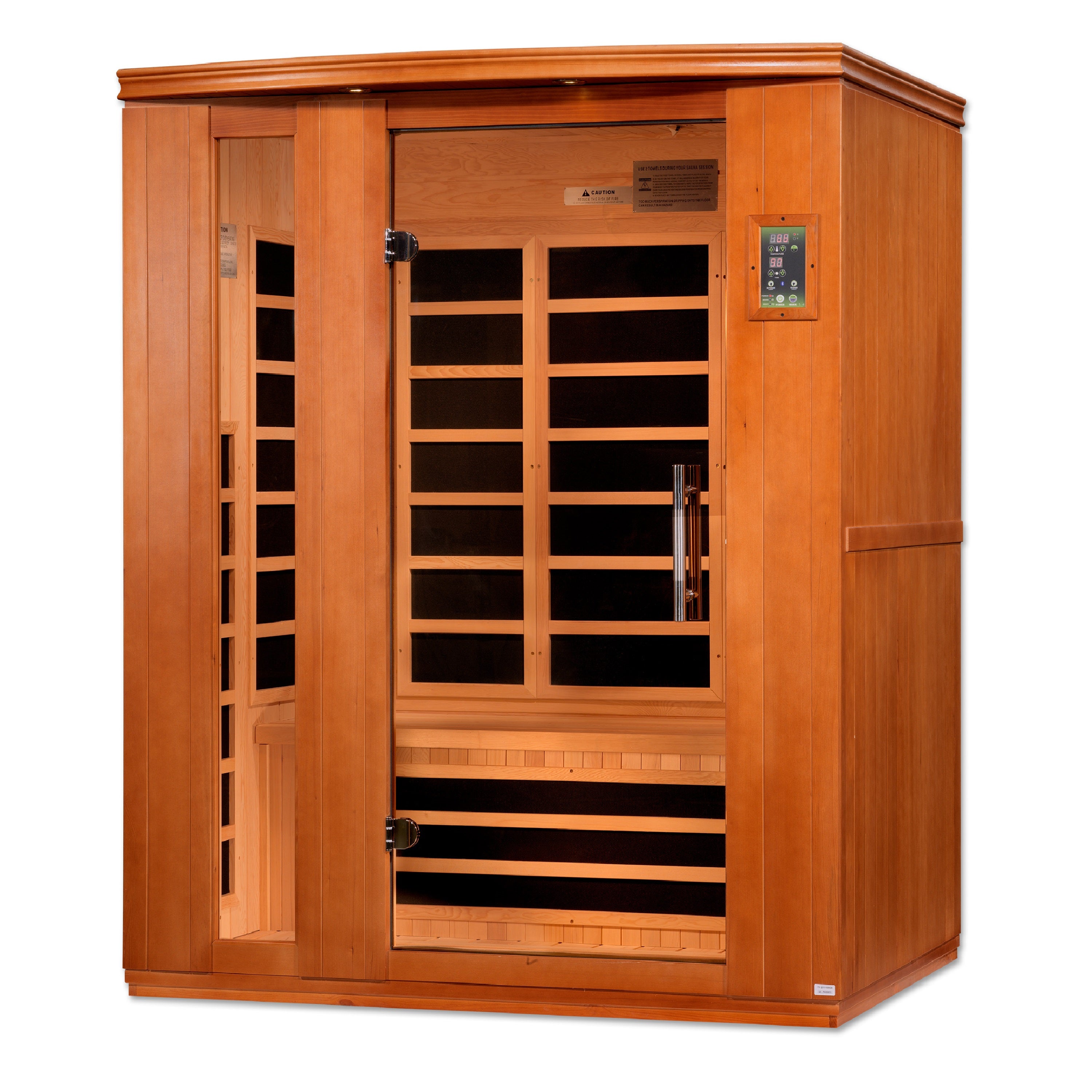 Dynamic Saunas Lugano 3-Person Low EMF FAR Infrared Sauna – Canadian Hemlock Indoor Home Sauna