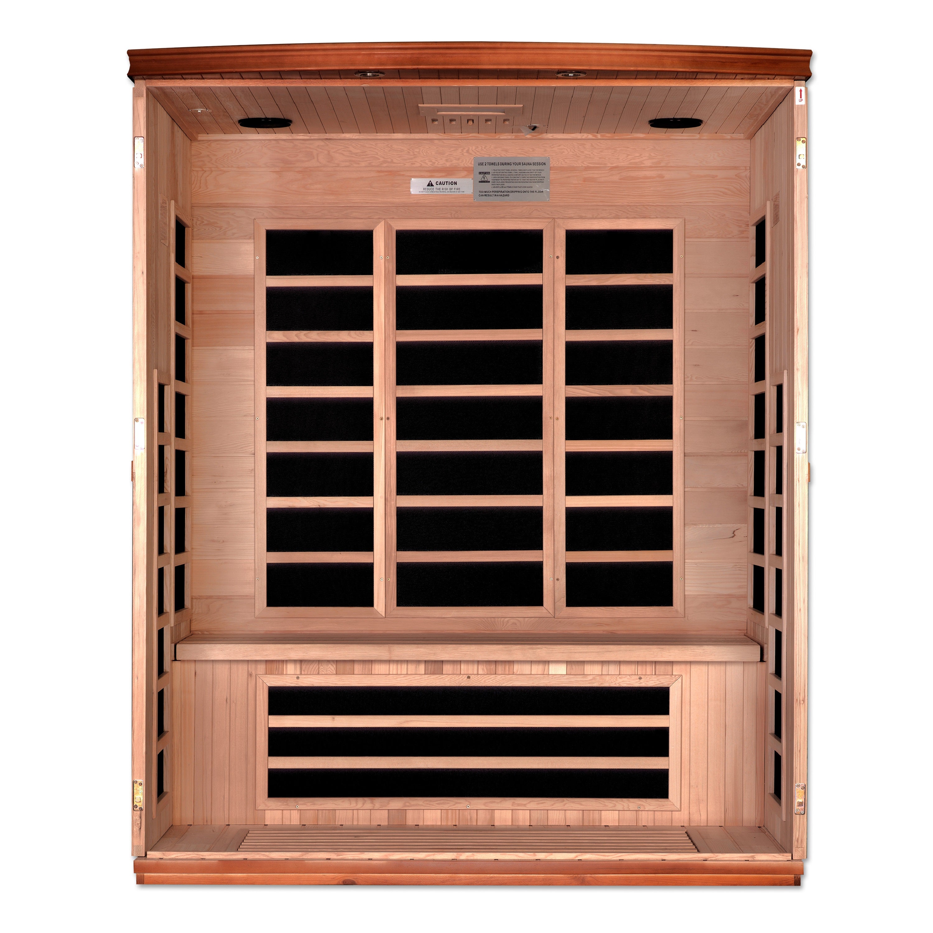 Dynamic Saunas Lugano 3-Person Low EMF FAR Infrared Sauna – Canadian Hemlock Indoor Home Sauna