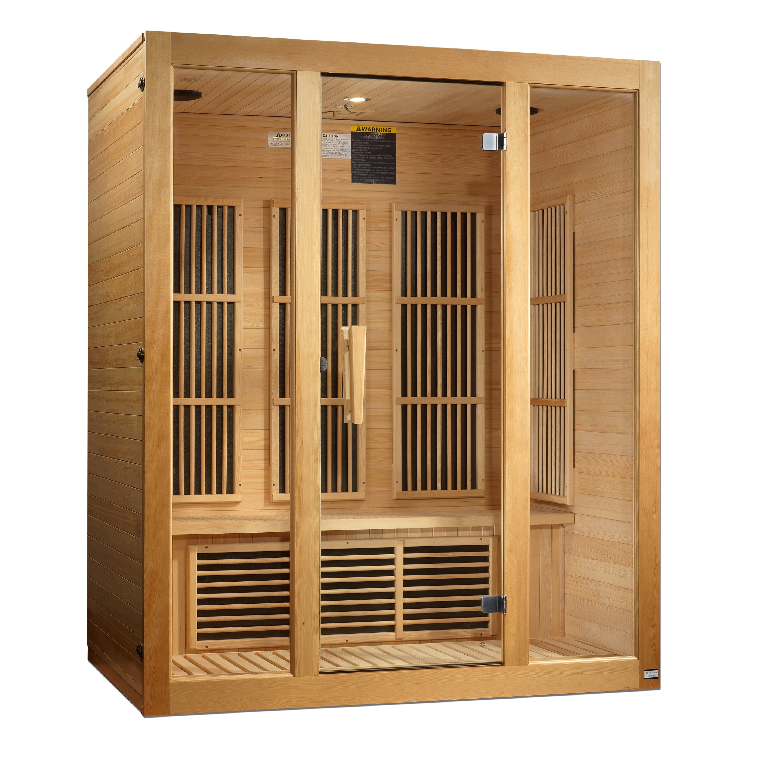 Maxxus Bellevue 3 Person Low EMF FAR Infrared Sauna – Canadian Hemlock Indoor Home Sauna (MX-J306-01)