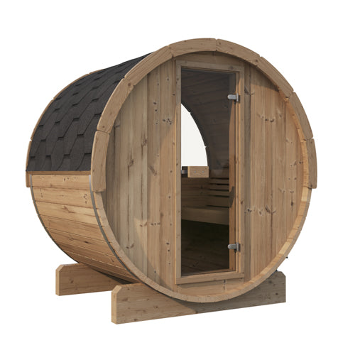 SaunaLife 2-4-Person E6W ERGO Series Barrel Sauna